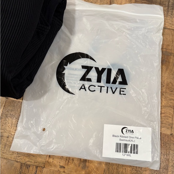 ZYIA Black Ribbed One-Piece Swimsuit - Picture 4 of 5